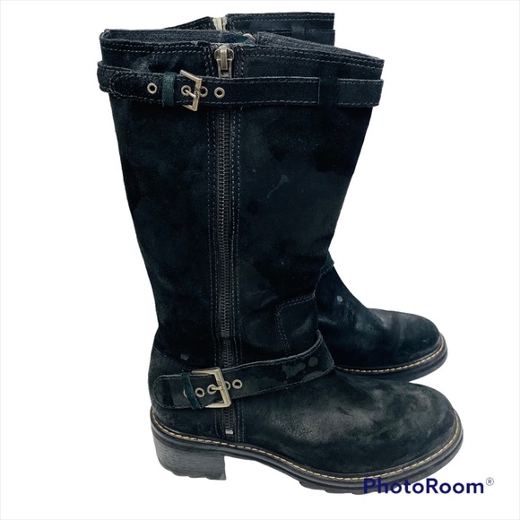 Donald J Pliner Lug Sole Glisey Suede Leather Boots - Picture 2 of 11